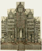 Albrecht Dürer, Ehrenpforte des Kaisers Maximilian I., 1515 (3. Ausgabe 1559), Holzschnitt, koloriert, aufgezogen, gerollt © Albertina, Wien