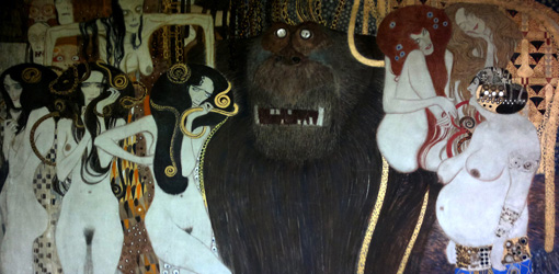 Gerwald Rockenschaub, Plattform, Klimt, Beethovenfries, Detail mit Typhaeon, Secession 2012, Foto: Alexandra Matzner