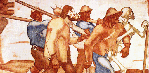 Albin Egger-Lienz, Totentanz, vierte Fassung, Detail, 1915, 201,5 x 243 cm © Leopold Museum, Wien.