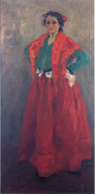 Alexej von Jawlensky, Helene im spanischen Kostüm, um 1901/02 © Museum Wiesbaden.