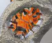 Gunter Damisch, Kohlstangengeflechtrurm, Detail, 2013, Aluminium, 320 x 125 x 110 cm