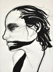 Franz Graf, Inn ess, 2010, Grafit und Tinte auf Leinwand, 150 x 110 cm , Courtesy Georg Kargl © Bildrecht, Wien, 2014.