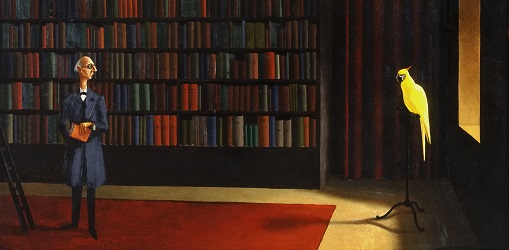 Bibliothek, Detail, 1926, OÖ Landesmuseum, Landesgalerie Linz © Bildrecht, Wien, 2014.