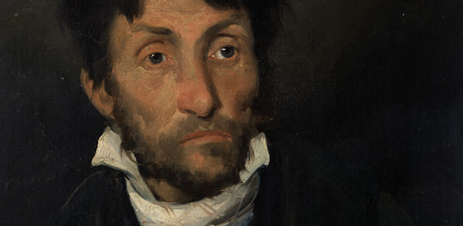 Thédore Géricault, Le monomane du vol, Detail, um 1819-1820, Öl auf Leinwand, 60, x 49, cm © Lukas - At in Flanders VZW Foto: Hugo Maertens Museum voor Schone Kunsten, Gent