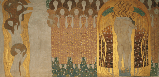 Gustav Klimt, Beethoven Fries, Umarmung, Detail