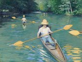 Gustave Caillebotte, Kanus, 1877, Ă–l auf Leinwand, 88,9 x 116,2 cm (National Gallery of Art, Washington, Collection of Mr. and Mrs. Paul Mellon)