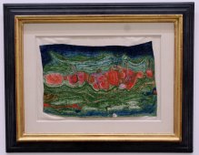 Friedensreich Hundertwasser, 353 Regen über China in Flammen, 1958, Heidelinde Trimmel, Ausstellungsansicht „Hundertwasser, Japan und die Avantgarde“, Belvedere, Orangerie, 6.3.-30.6.2013, Foto: Alexandra Matzner.