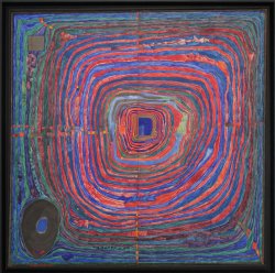 Friedensreich Hundertwasser, 224 Der große Weg, 1955, Belvedere, Vienna, Ausstellungsansicht „Hundertwasser, Japan und die Avantgarde“, Belvedere, Orangerie, 6.3.-30.6.2013, Foto: Alexandra Matzner.