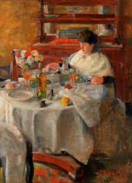 James Ensor, Die Austernesserin (Im Land der Farben), 1882, Öl auf Leinwand, 207x105 cm, KMSKA, T224.