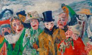 James Ensor, Die Intrige, 1890, Öl auf Leinwand, 90x150 cm, KMSKA, T308.