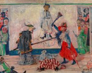 James Ensor, Skelette im Streit um einen Gehängten, 1891, Öl auf Leinwand, 59x74 cm, KMSKA, T334.