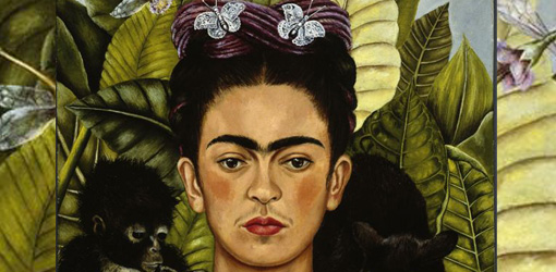 Frida Kahlo, Selbstbildnis mit Dornenhalsband, 1940 (Nickolas Muray Collection, Harry Ransom Humanities Research Center, The University of Texas at Austin) Foto: © Nickolas Muray Collection, Harry Ransom Humanities Research Center, The University of Texas at Austin, Werk: © Banco de México, Diego Rivera & Frida Kahlo Museums Trust, México, D.F./VBK, Wien, 2010.