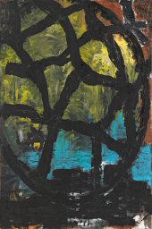 Kurt Kocherscheidt, Waldstudie II, 1985, Öl auf Leinwand, 180 x 120 cm © Sammlung Essl Privatstiftung, Fotonachweis: Mischa Nawrata, Wien.