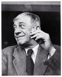 Earl Seubert (Schubert), Oskar Kokoschka rauchend als Gastdozent an der Minneapolis School of Arts, USA 1957 © Universität für angewandte Kunst Wien, Oskar Kokoschka-Zentrum.