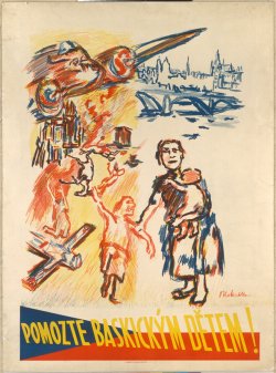 Oskar Kokoschka, Helft den baskischen Kindern!, 1937, Farblithographie (Kunstgewerbemuseum, Prag) © Foto: Ondrej Kocourek, Prag.