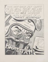 Roy Lichtenstein, Bratatat!, 1962, Frottage und Grafitstift, Minneapolis Institute of Arts, The Ethel Morrison Van Berlip Fund © Estate of Roy Lichtenstein / VBK Wien, 2011.