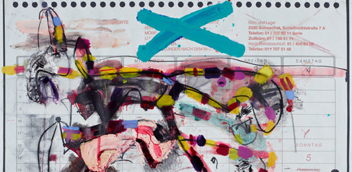 Jürgen Messensee, ...als Katamaran, Detail, 2007, Acryl auf Leinwand, 182 x 250 cm, Privatbesitz © Lena Deinhardstein