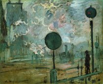 Claude Monet, La gare Saint-Lazare à l’extérieur (le signal), 1877, huile sur toile, 65 x 81,5 cm, Niedersächsisches Landesmuseum, Hanovre © Niedersächsisches Landesmuseum, Hannover.