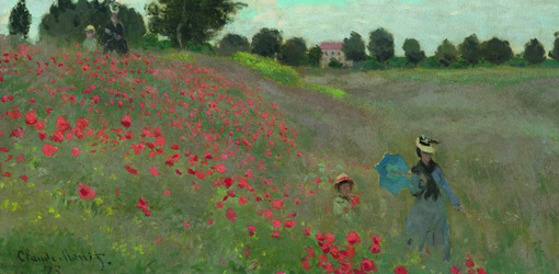 Claude Monet, Les Coquelicots à Argenteuil, Detail, 1873, huile sur toile, 50 x 65,3 cm, Musée d'Orsay, Paris © service presse Rmn / Hervé Lewandowski.