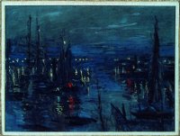 Claude Monet, Le Port du Havre, effet de nuit, 1873, huile sur toile, 60 x 81 cm, Collection particulière © droits réservés.