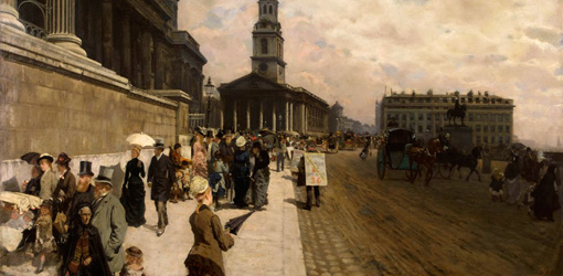 Giuseppe de Nittis, La National Gallery à Londres, Detail © Petit Palais/Roger Viollet.