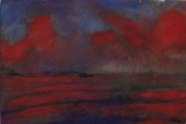 Emil Nolde, Landschaft in rotem Licht, 1938/45, Aquarell, 18,5 x 27,3 cm © Nolde Stiftung Seebüll