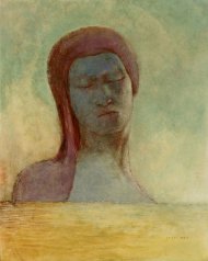 Odilon Redon, Geschlossene Augen, um 1894, Öl auf Karton, 44,5 x 36,5 cm, Fujikawa Galleries, Tokio.