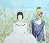 Elisabeth Schmirl, Hide and Seek. Staged Visions of the Real Me. aus: Cyberdiscourse of Selfdefintion, 2011, Öl auf Holz, 90 x 80 cm © by the artist - zu sehen in: Younger than Yesterday. 30 Jahre Museum der Moderne Salzburg (16.02.2013 – 05.05.2013)