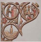 Reliefs vom rechten Flügel des Gurker Westportals, Fragment eines typologischen Zyklus, unteres Kompartiment mit Einzug Jesu in Jerusalem © BDA (P. Laubenstein)